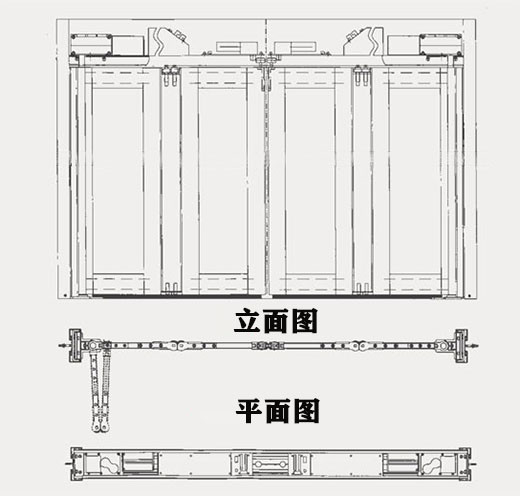 折叠自动门cad图纸